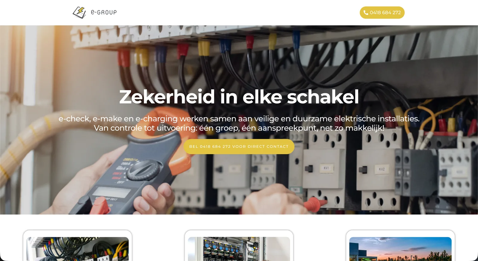 Screenshot van de website e-group.nl