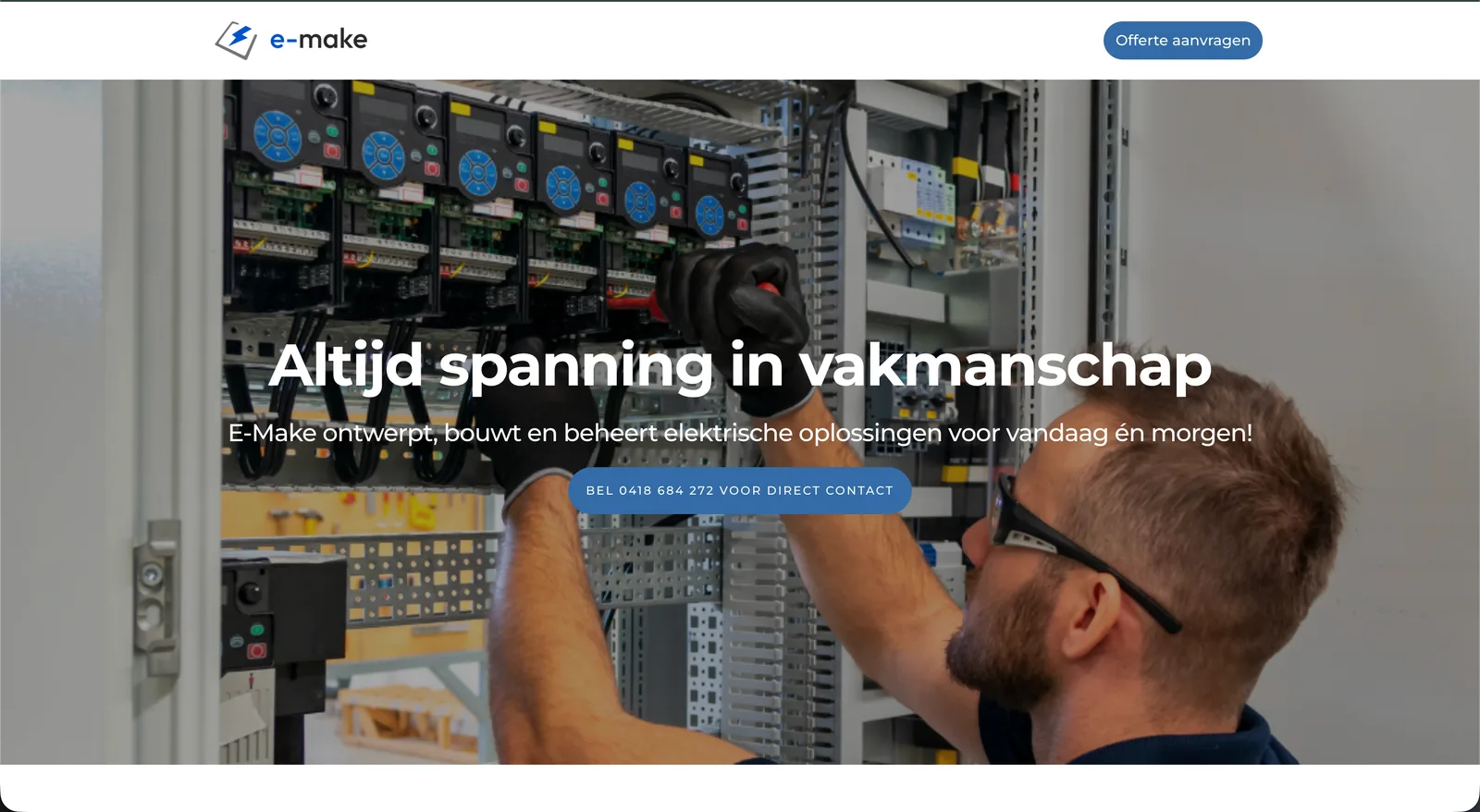 Screenshot van de website e-make.nl